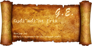 Gyémánt Erik névjegykártya